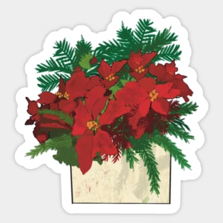 Poinsettias in Box Sticker